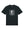 Black t-shirt with a 