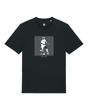 Black t-shirt with a 