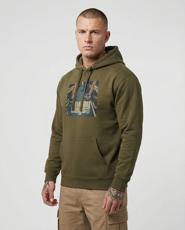 Away Days Hoodie Military Green