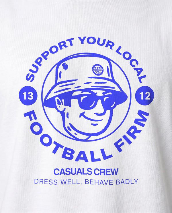 Blue Football Firm T-Shirt White