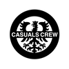 Circular logo with stylized eagle design and 'Casuals Crew' text on a white background