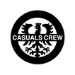 Circular logo with stylized eagle design and 'Casuals Crew' text on a white background