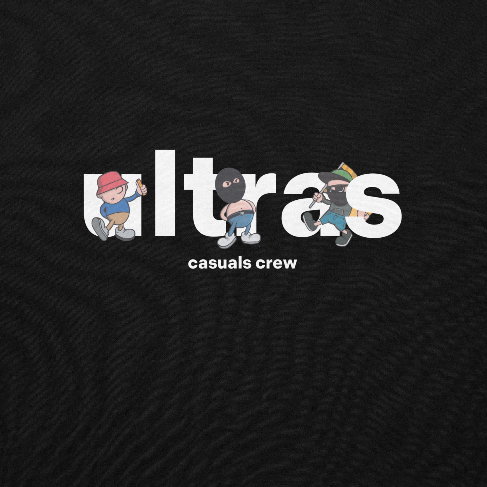 CASUALS CREW ULTRAS T SHIRT DESIGN BLACK