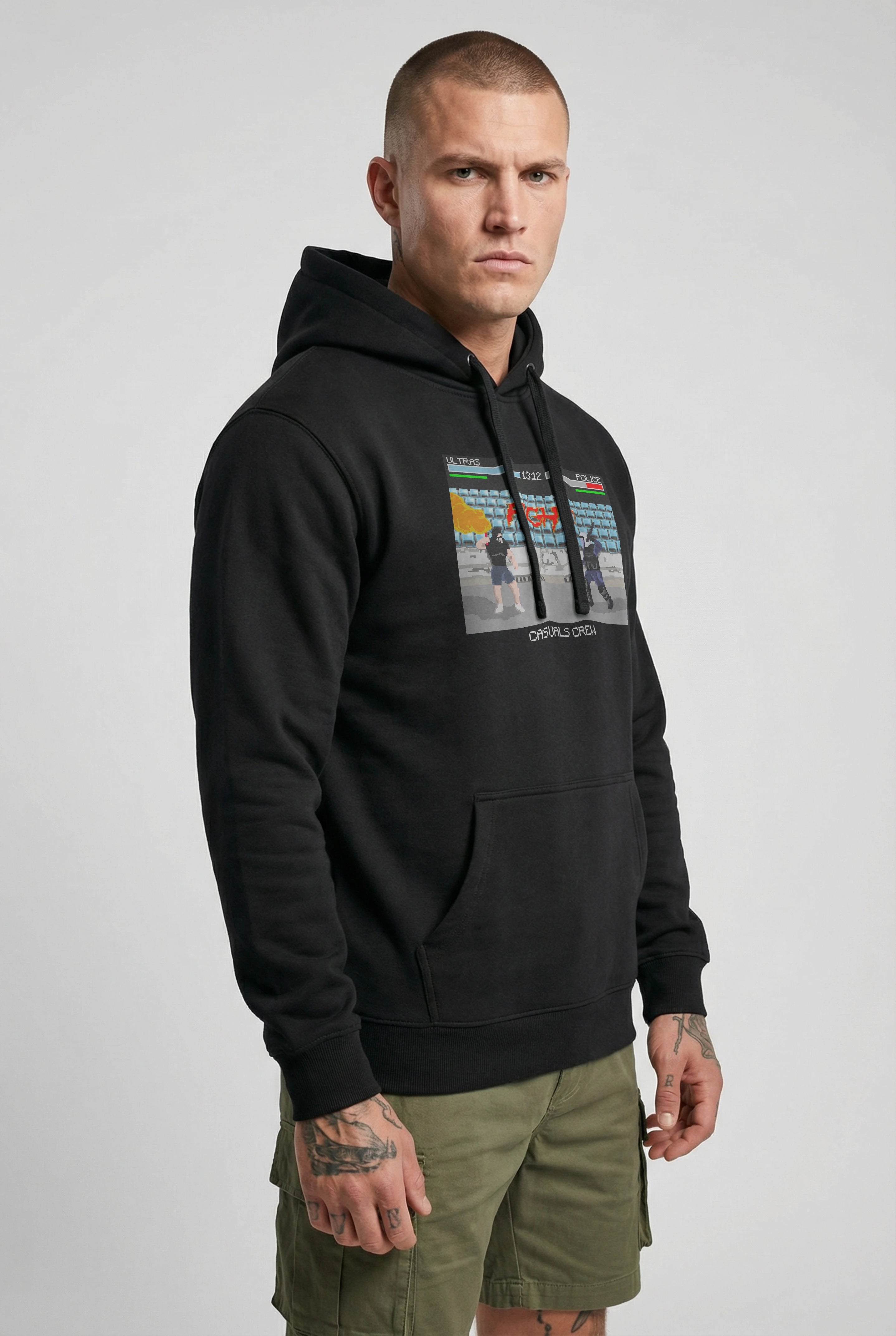 RETRO FIGHT HOODIE BLACK