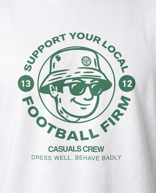 Green Football Firm T-Shirt White