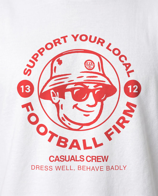 Red Football Firm T-Shirt White