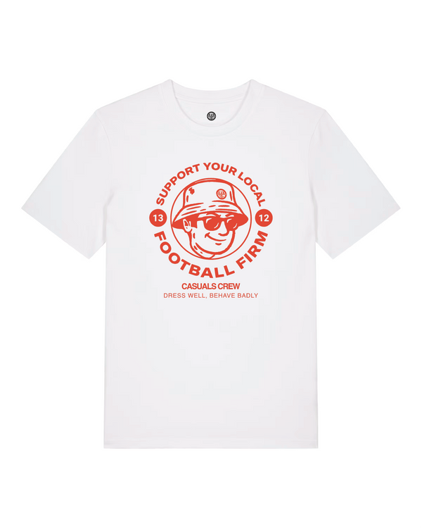 Red Football Firm T-Shirt White