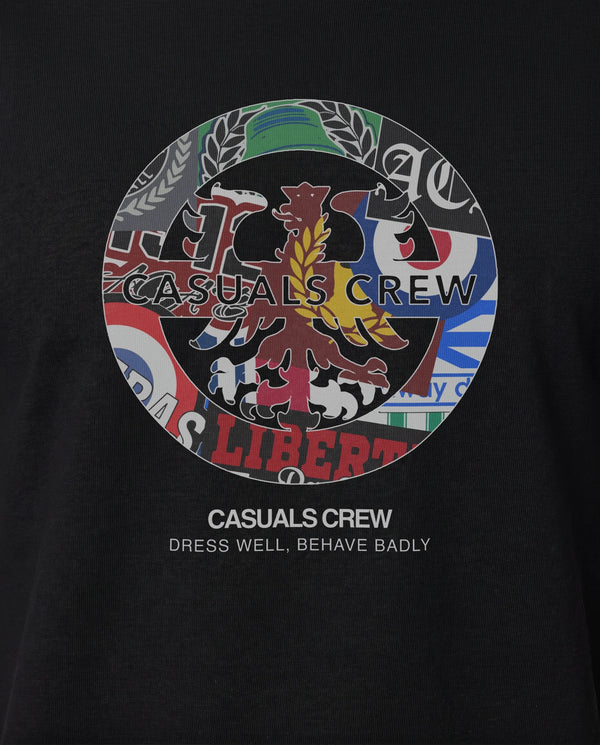 Sticker Wall Casuals Crew T-Shirt Black