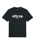 Black t-shirt with 'ultras' logo and graphics on a white background