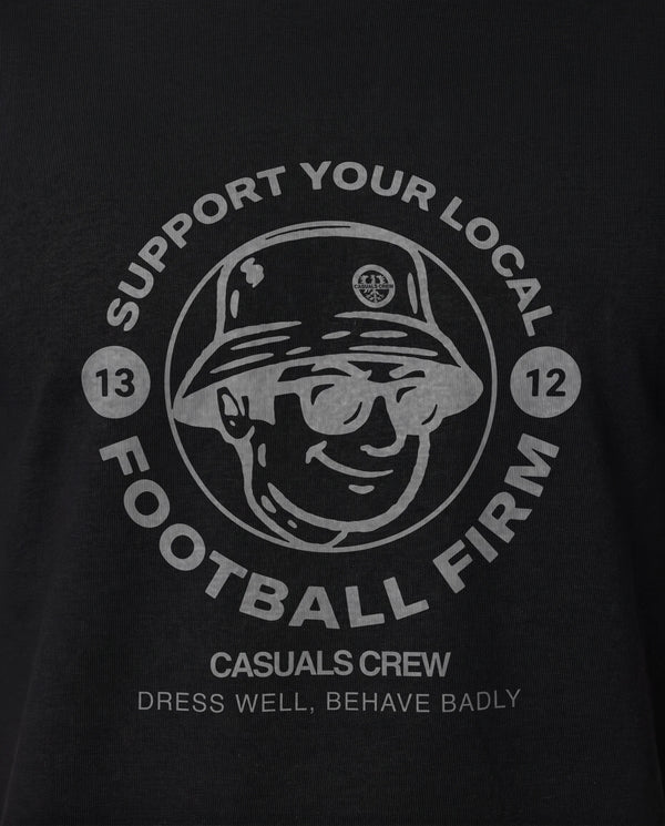 White Football Firm T-Shirt Black