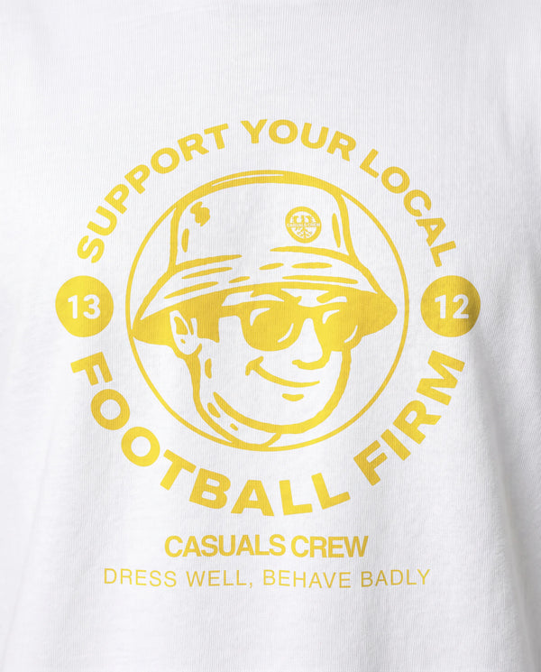 Yellow Football Firm T-Shirt White