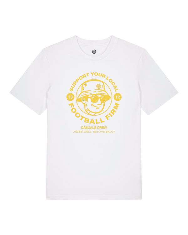 Yellow Football Firm T-Shirt White