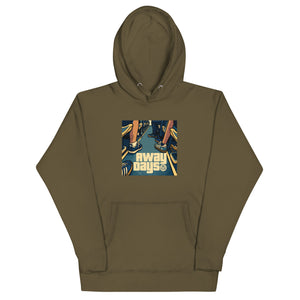 away days hoodie khaki Product mockup
