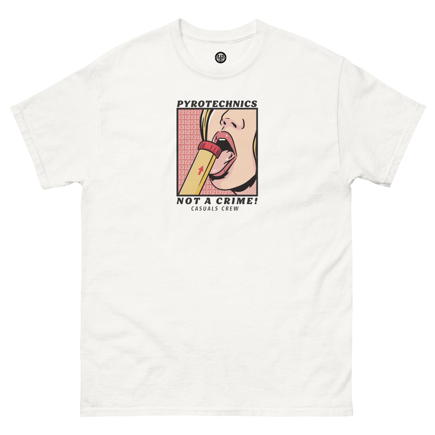 PYROTECHNICS NOT A CRIME T-SHIRT WHITE