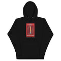 A black hoodie with a front pouch pocket and a 3-panel hood. It features a red graphic on the front with the text 'BREAK CLEAN' and the band name 'CREW CUT'.