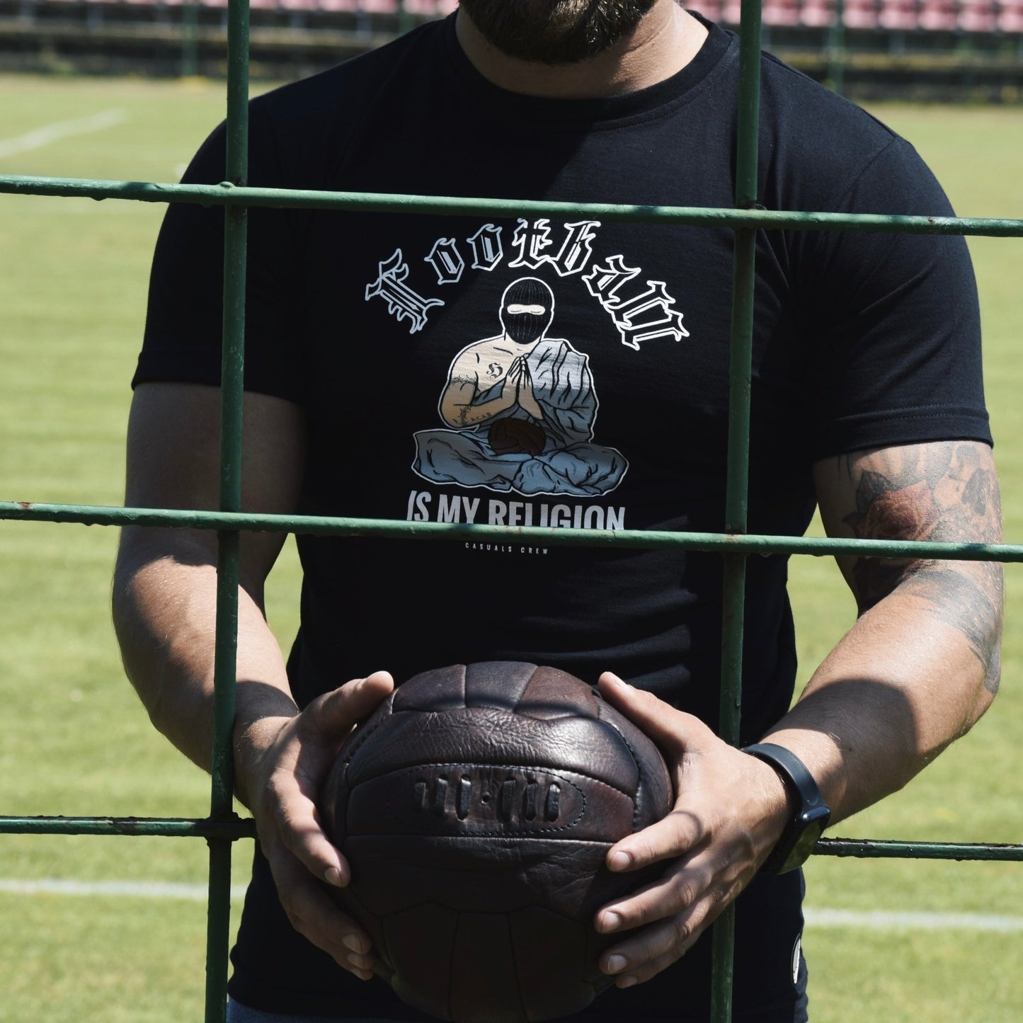 FOOTBALL IS MY RELIGION T-SHIRT BLACK