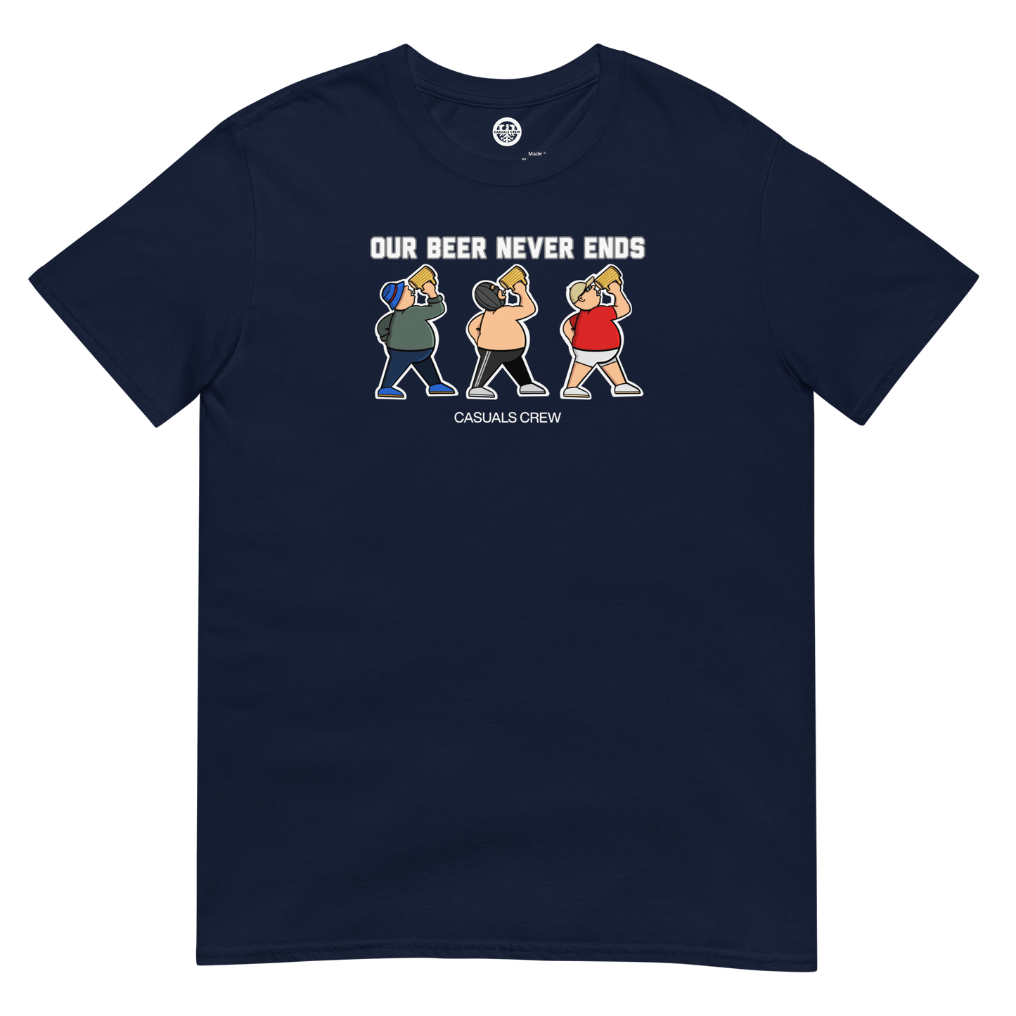 OUR BEER NEVER ENDS T-SHIRT NAVY