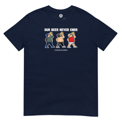 OUR BEER NEVER ENDS T-SHIRT NAVY