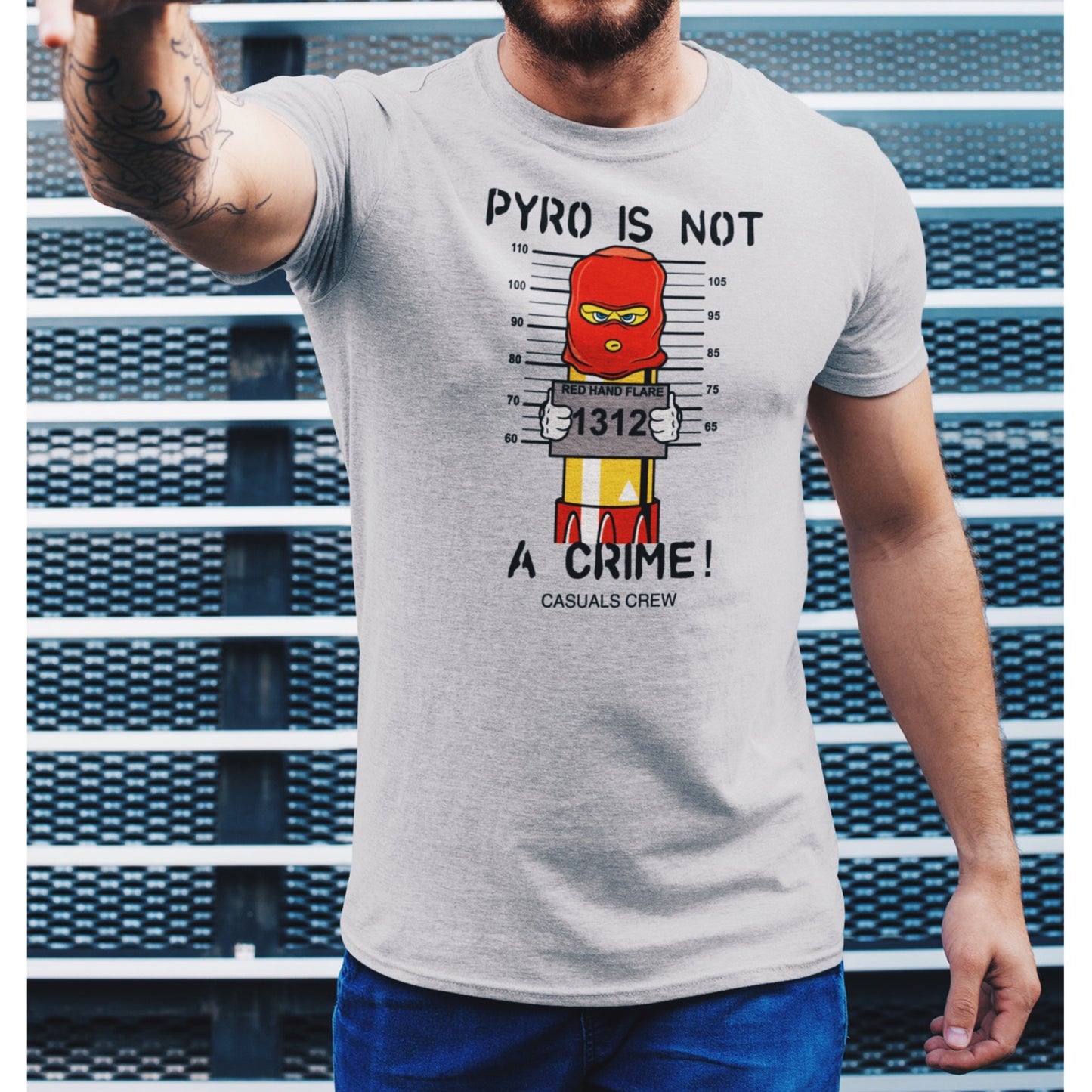 PYRO IS NOT A CRIME T-SHIRT SPORT GREY